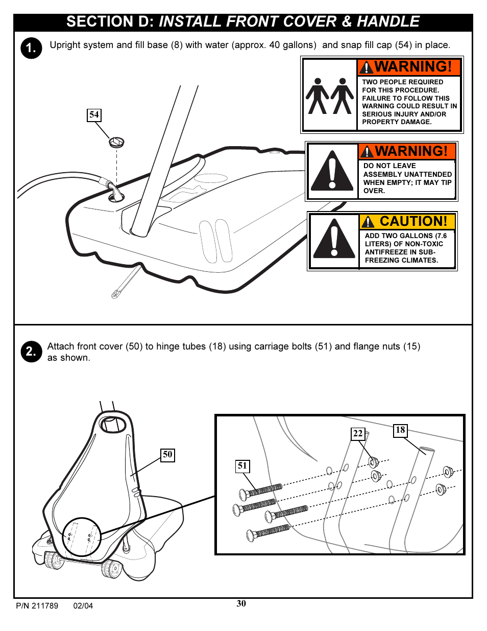 Warning, Caution | Spalding 211789 User Manual | Page 30 / 32