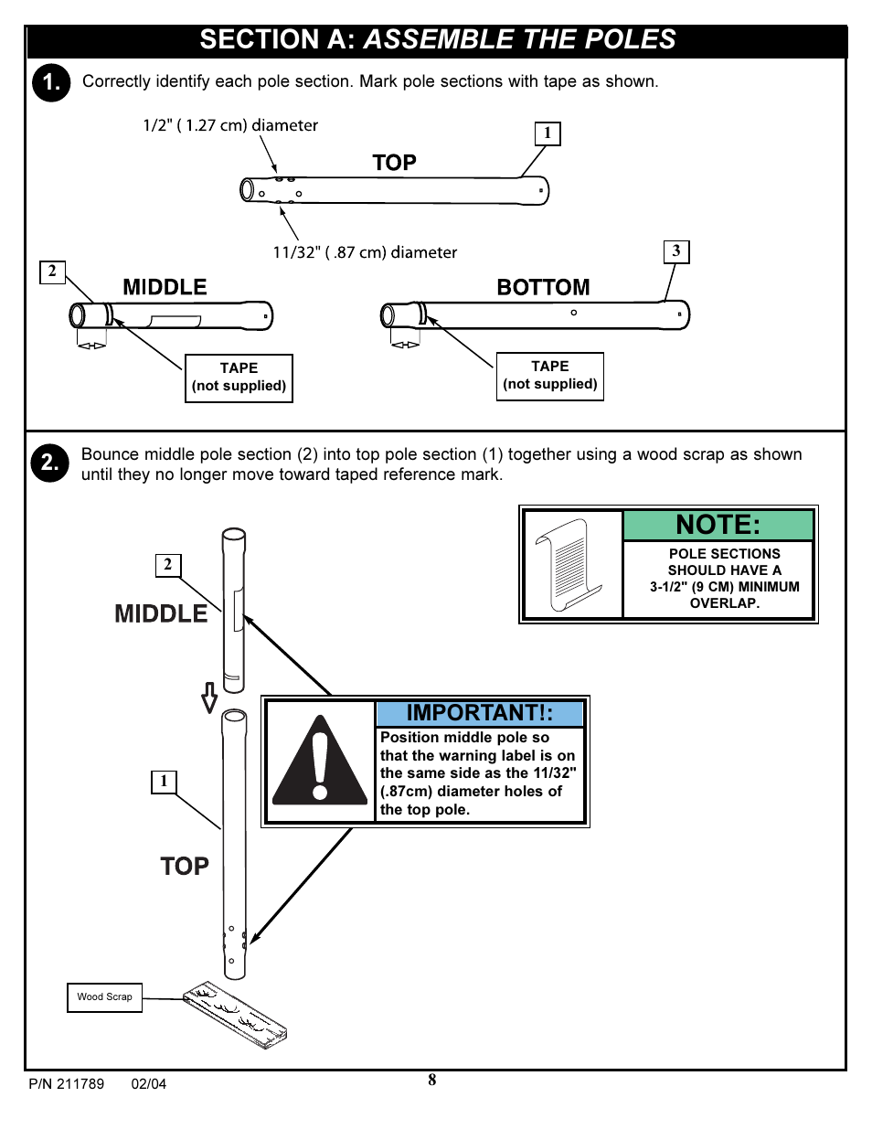 Important | Spalding 211789 User Manual | Page 8 / 32