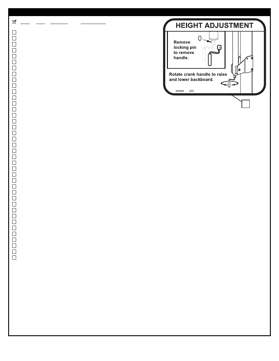 Parts list | Spalding M866041 User Manual | Page 3 / 19