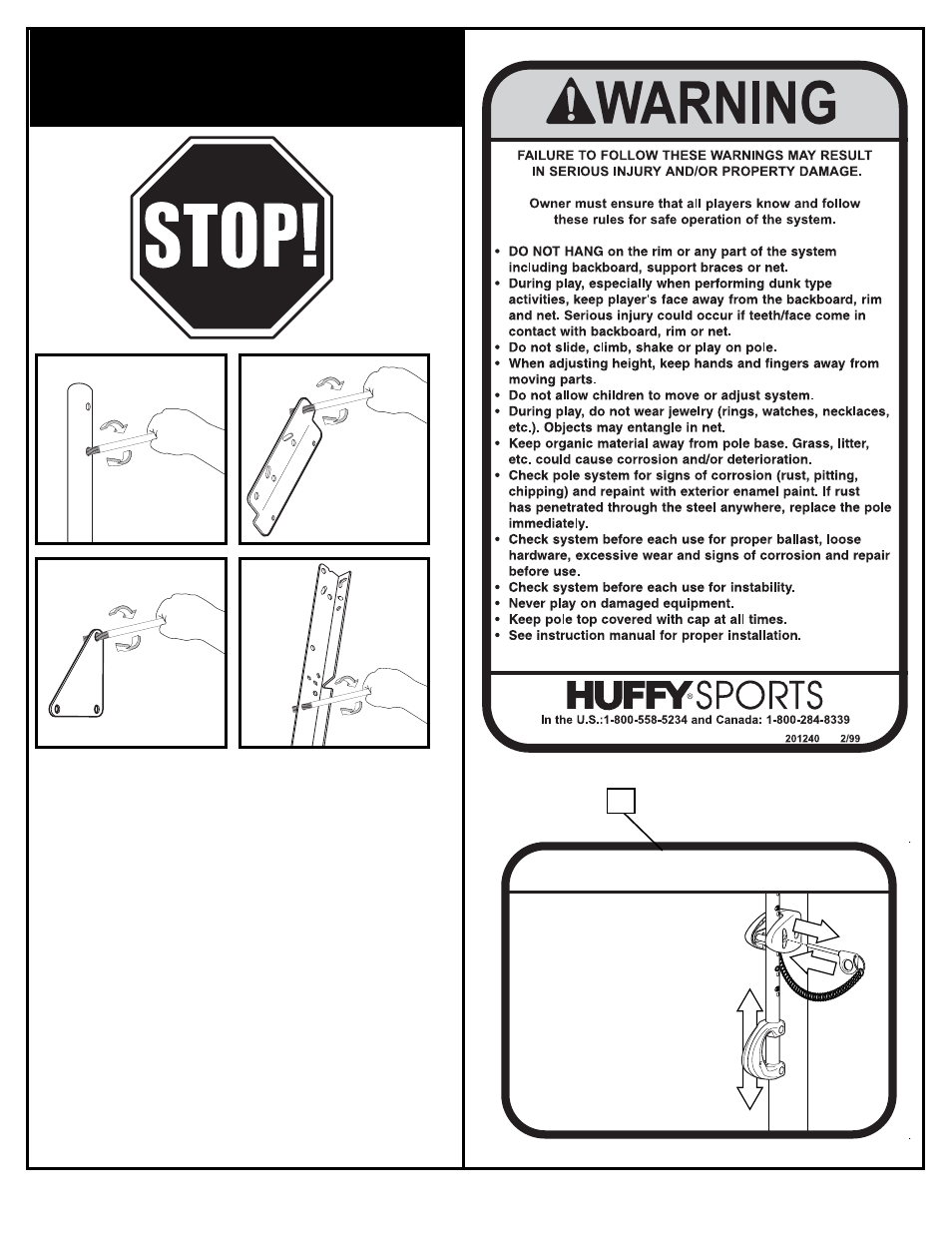 Before you start, Height adjustment | Spalding 21196804 User Manual | Page 2 / 29