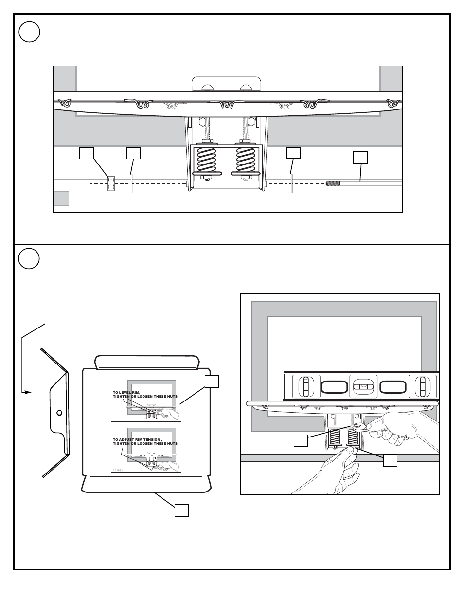 Leveling and tension adjusting instructions | Spalding M7900412 User Manual | Page 13 / 14