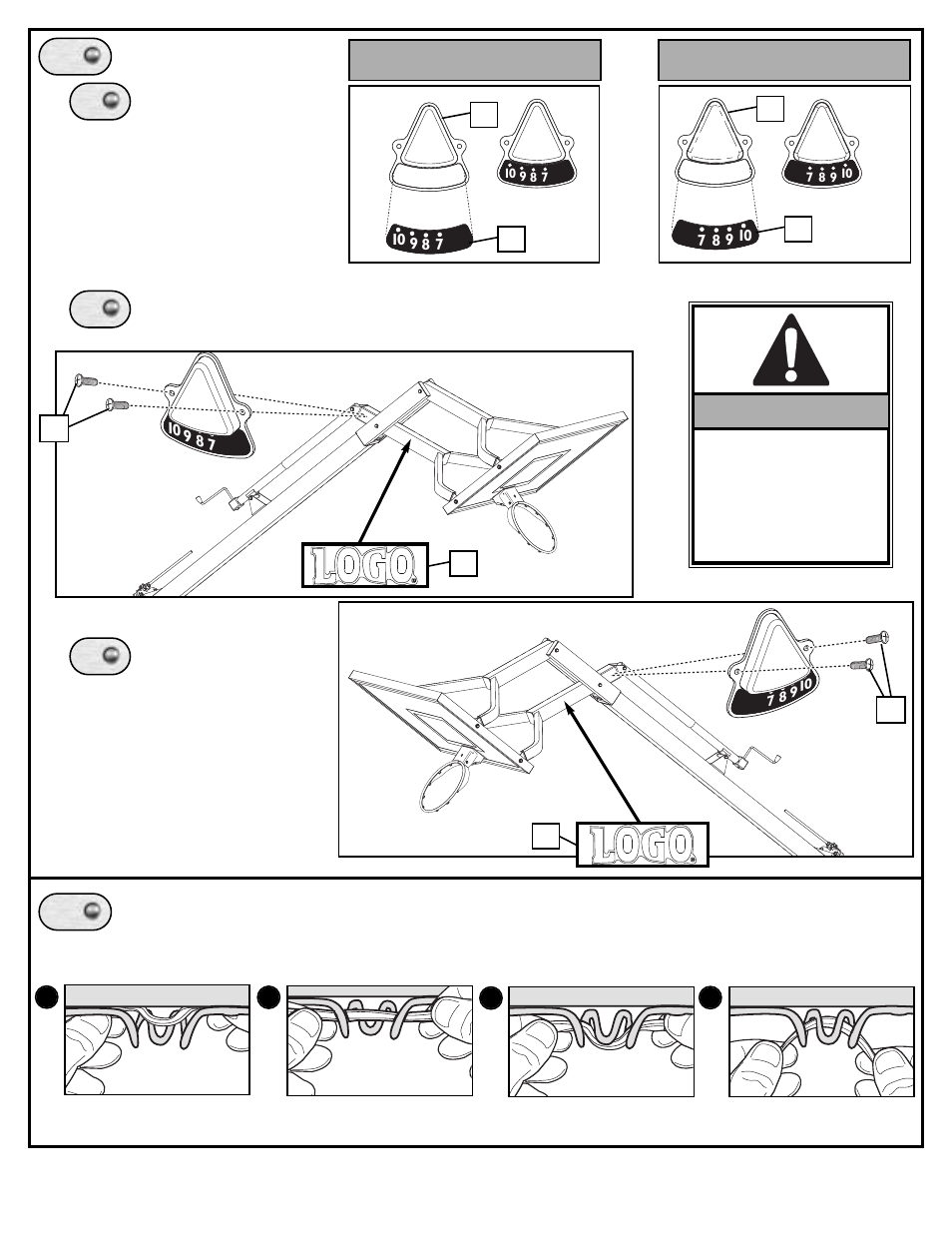 A. b. 15, Important, Set-up for right side set-up for left side | Spalding M8554411 User Manual | Page 15 / 19