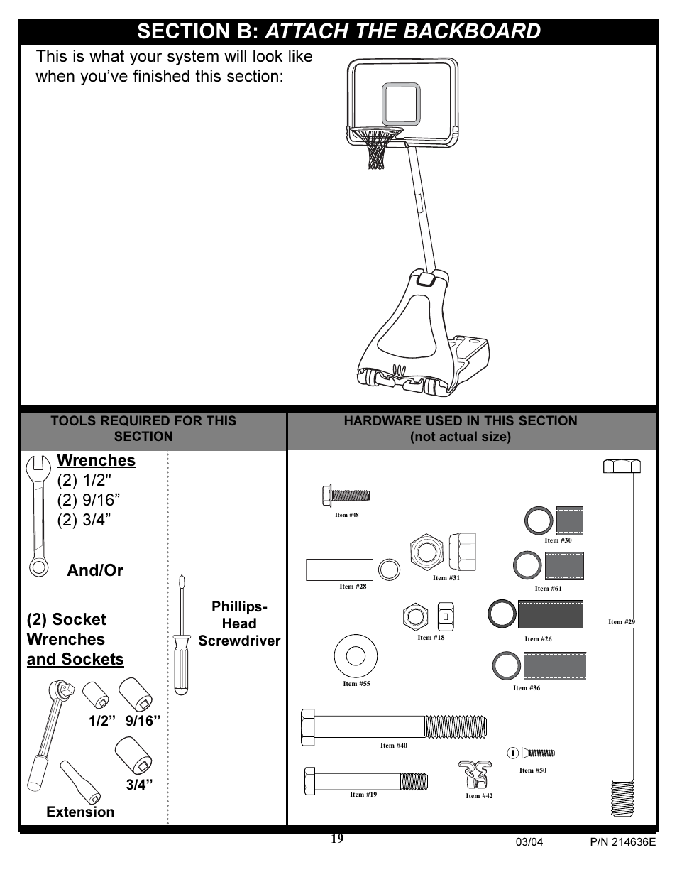 Phillips- head screwdriver | Spalding 214636E User Manual | Page 19 / 51