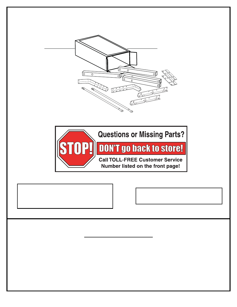 Important! remove all contents from box, Notice to assemblers | Spalding M316001 User Manual | Page 3 / 15