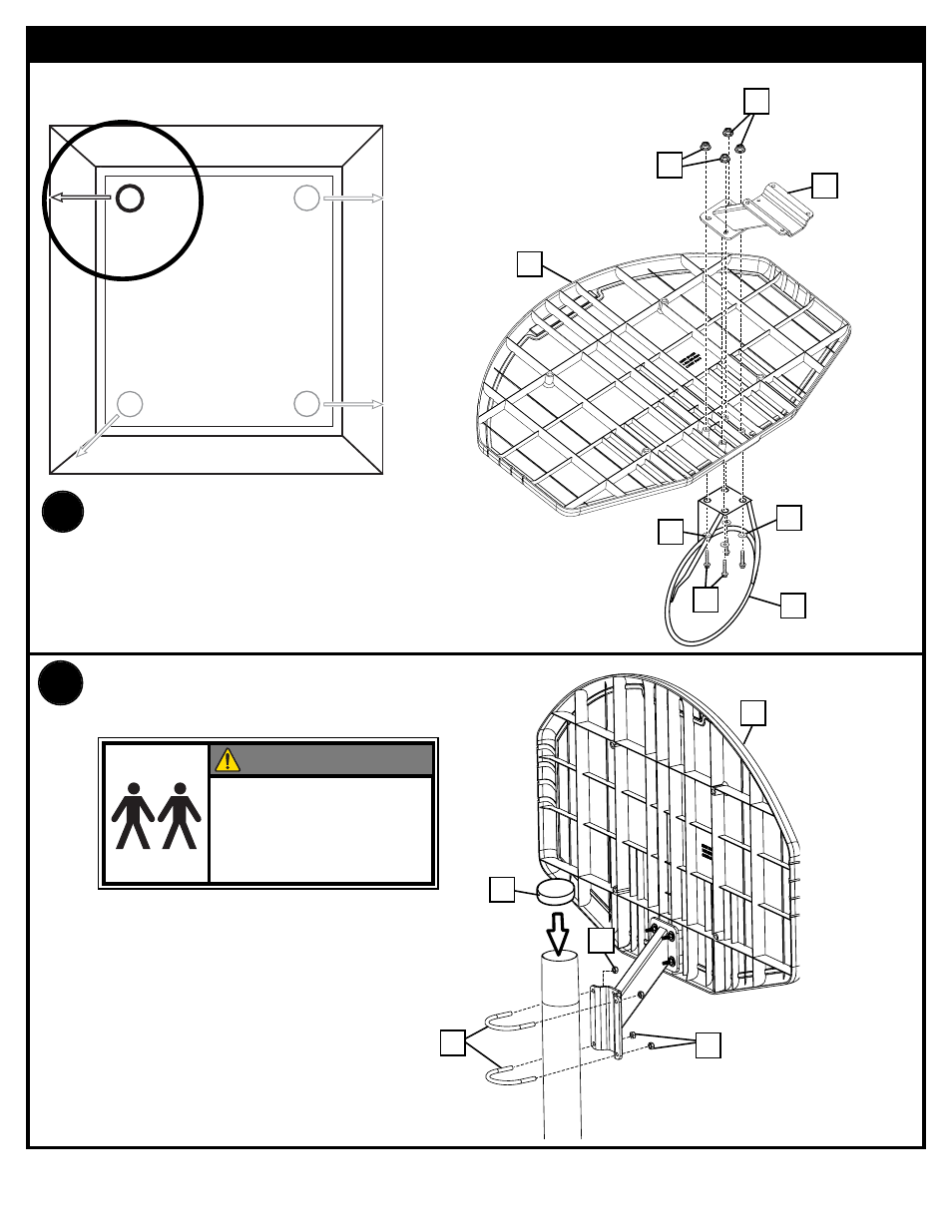 Warning, Display stand - top view | Spalding M890001 User Manual | Page 11 / 11