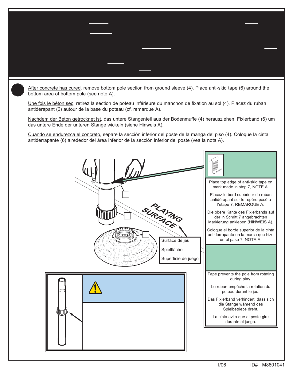 Important, Wichtig, Importante | Spalding M8801041 User Manual | Page 17 / 35