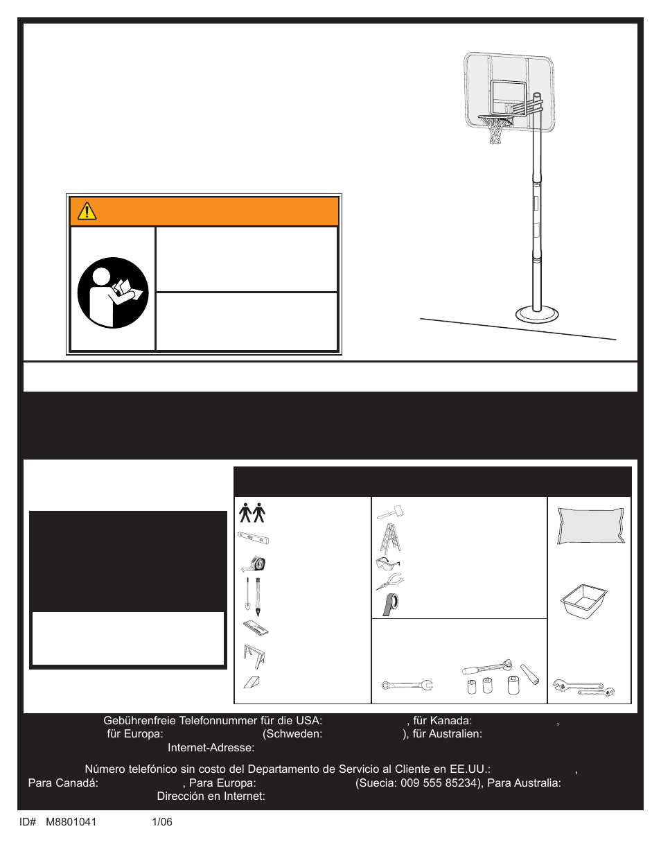 Viereckiges stangensystem benutzerhandbuch | Spalding M8801041 User Manual | Page 2 / 35