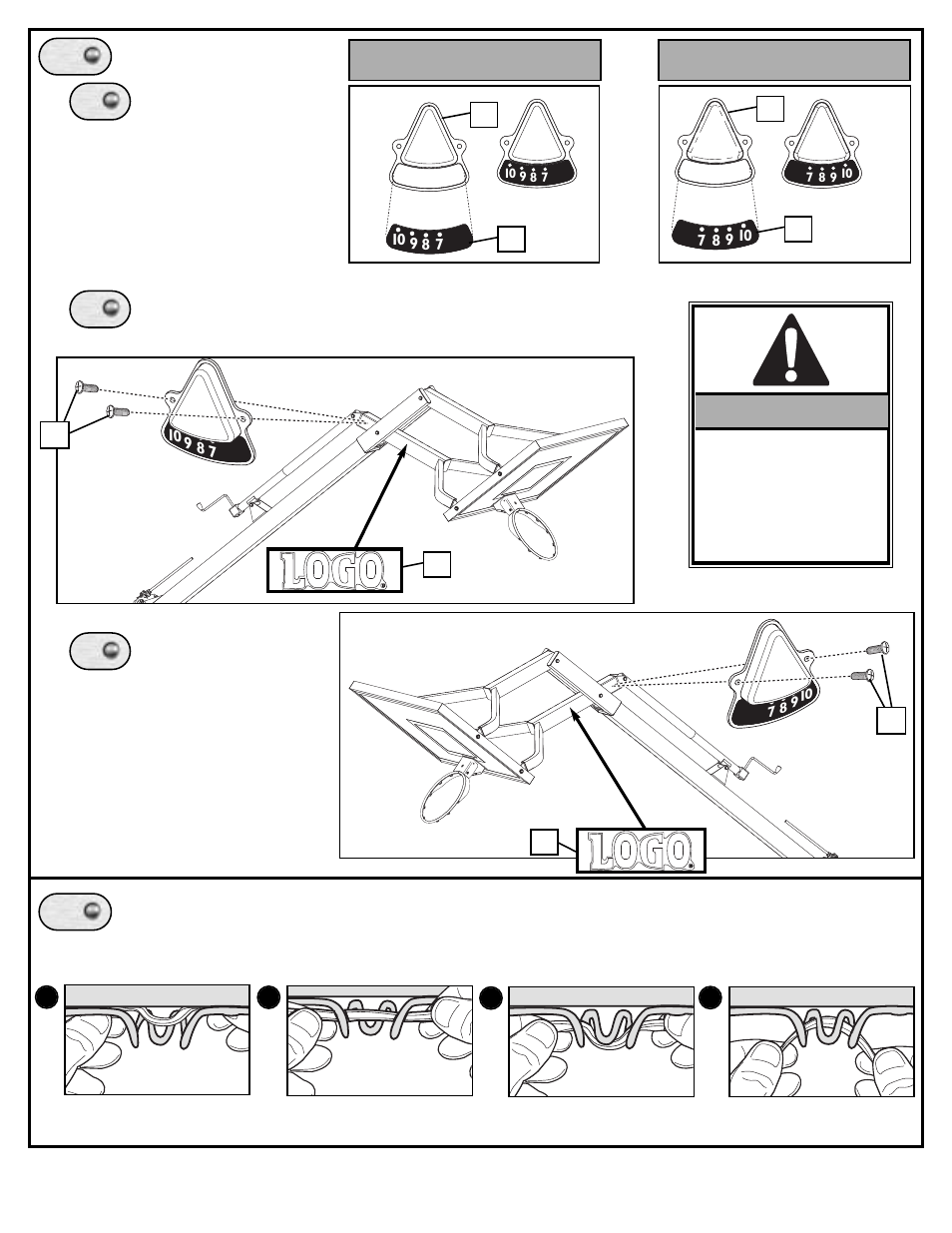 A. b. 15, Important, Set-up for right side set-up for left side | Spalding M88724C User Manual | Page 15 / 19