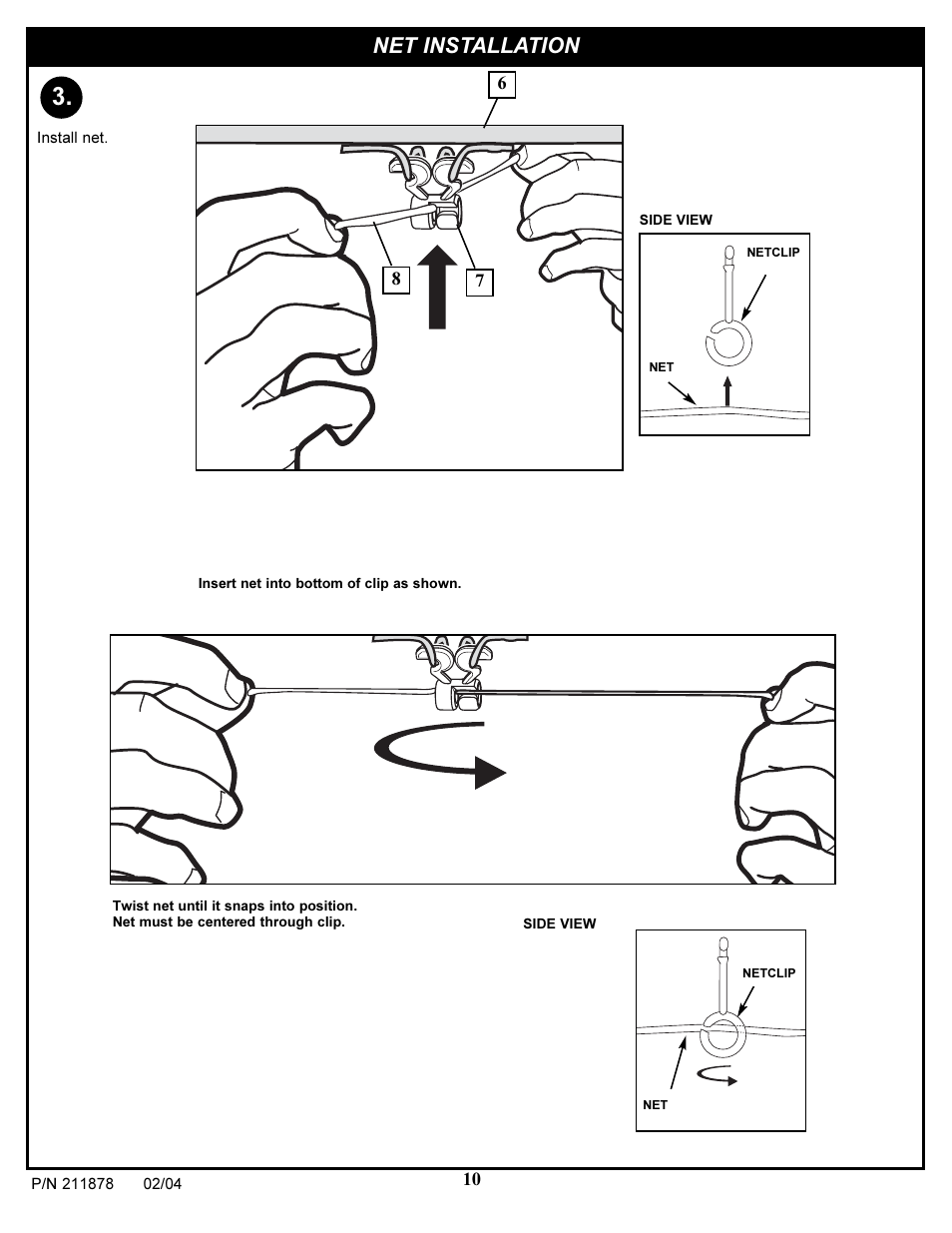 Net installation | Spalding 211878 User Manual | Page 10 / 10