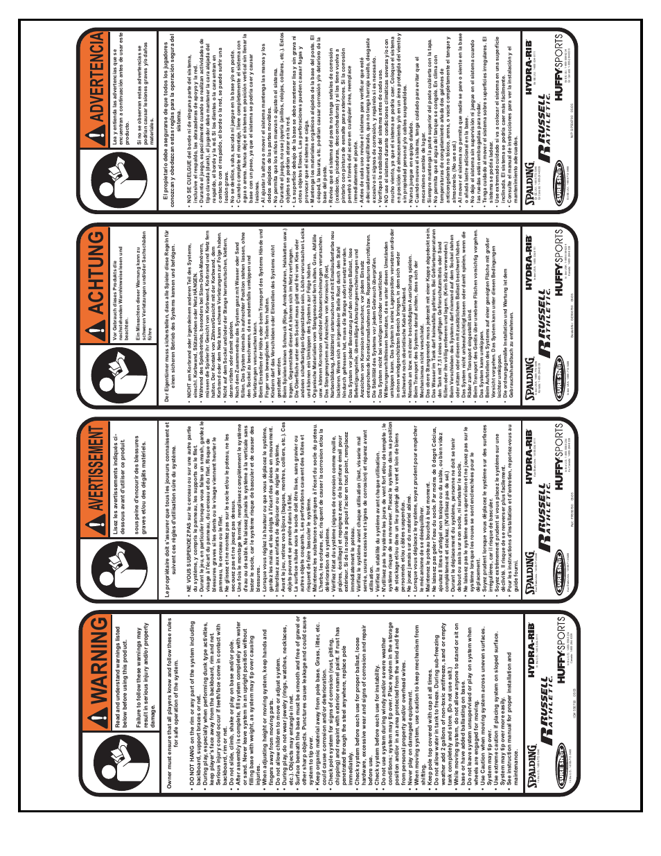 Wa rning, Achtung, Av ertissement | Advertencia | Spalding OVER-THE-RANGE LMV2053 User Manual | Page 9 / 28