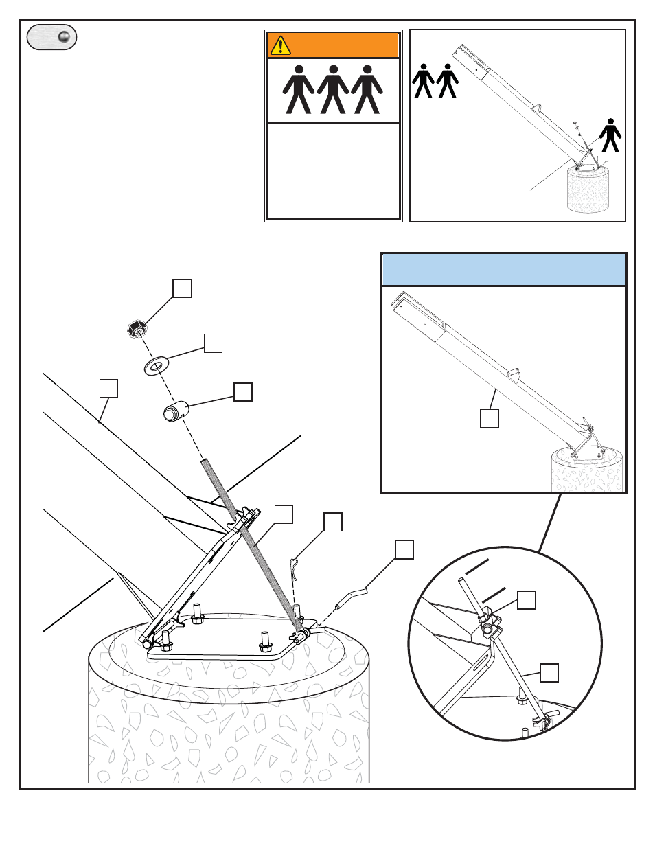 Completed assembly, Warning | Spalding M8860411 User Manual | Page 10 / 20