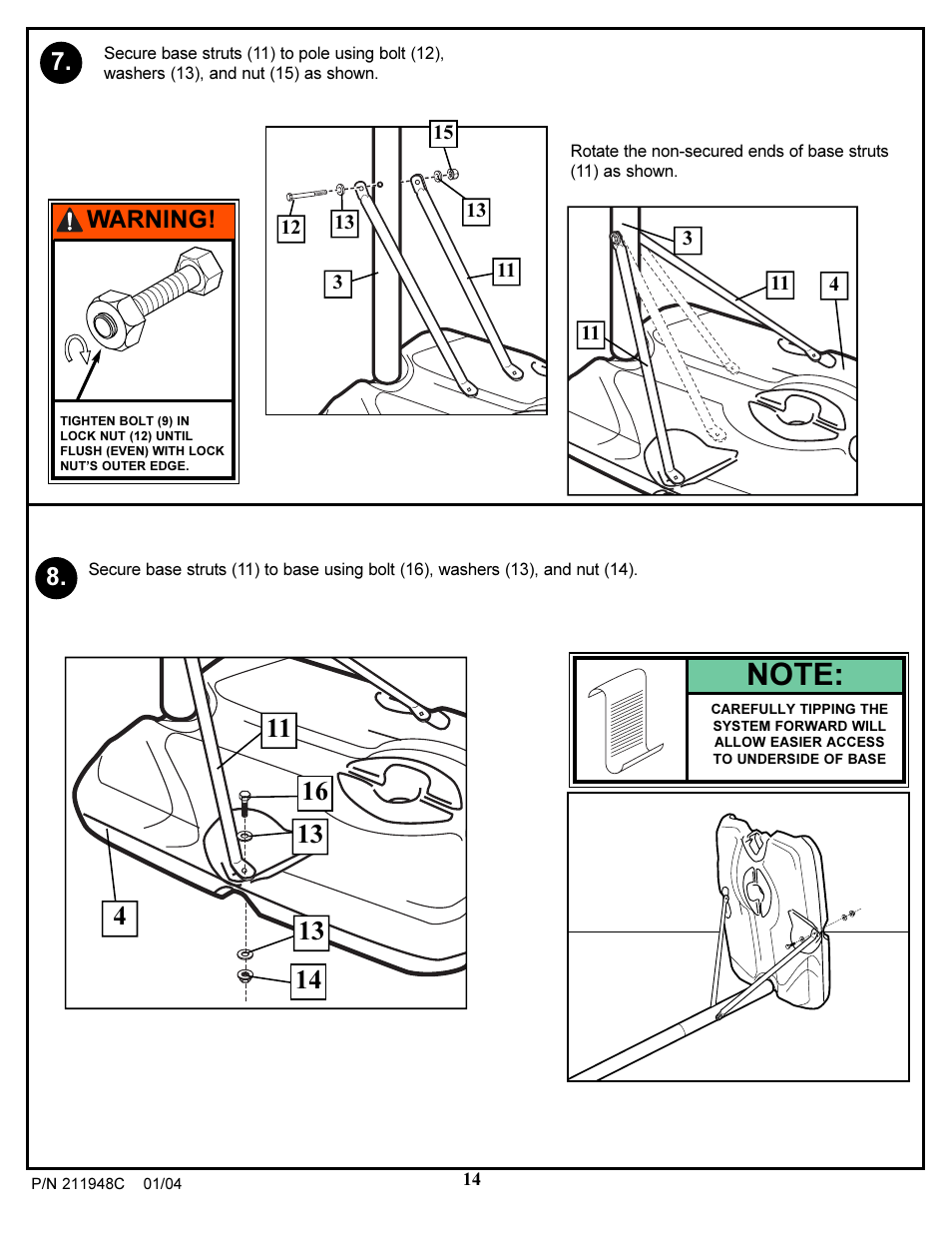 Warning | Spalding 211948C User Manual | Page 14 / 25