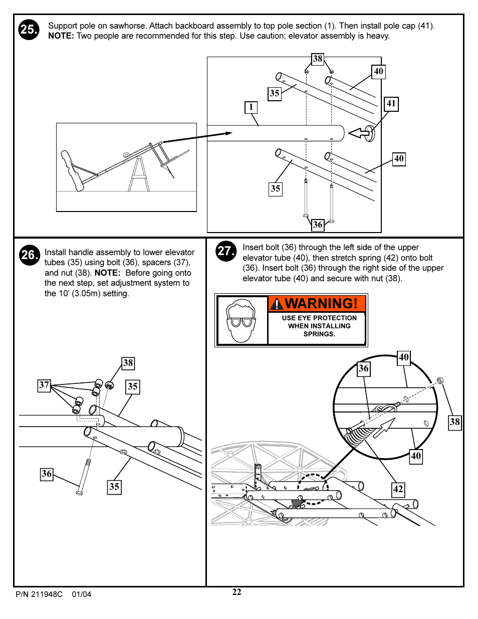 Warning | Spalding 211948C User Manual | Page 22 / 25