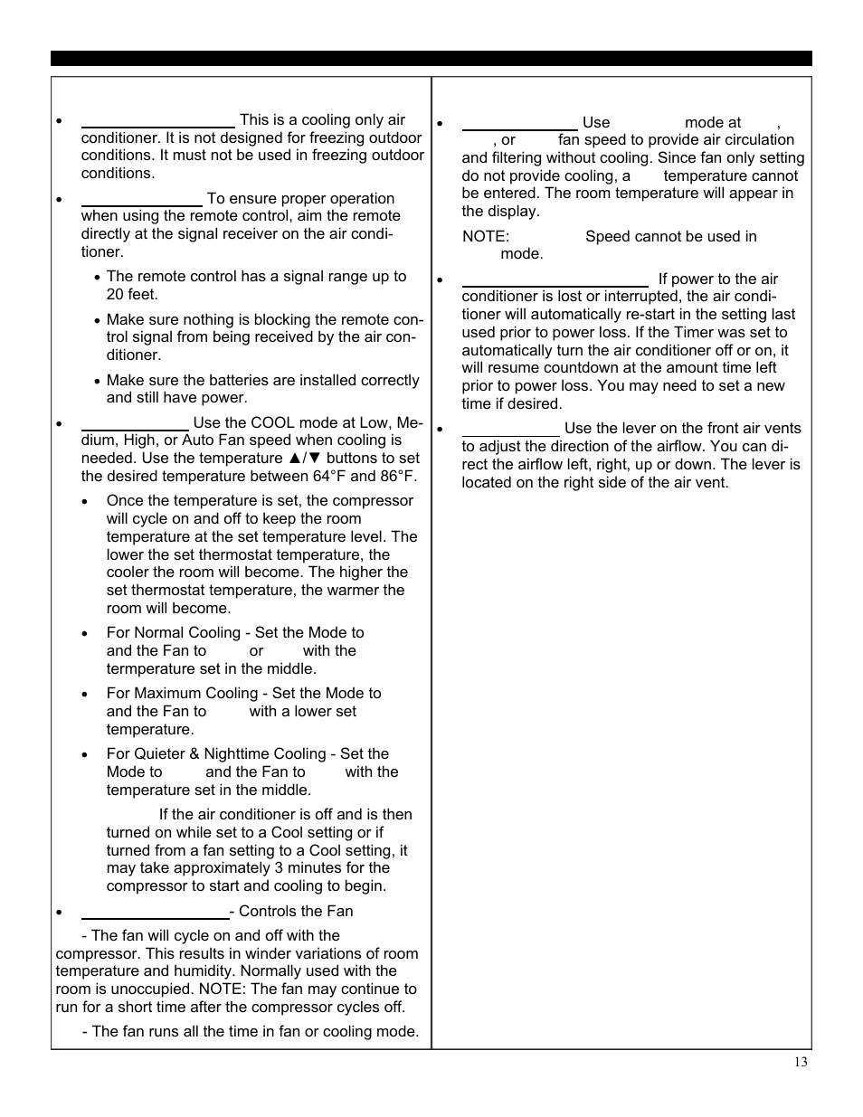 Using your air conditioner | Soleus Air Electroni Window Air Conditioner GM-WAC-10ESE-C User Manual | Page 14 / 20