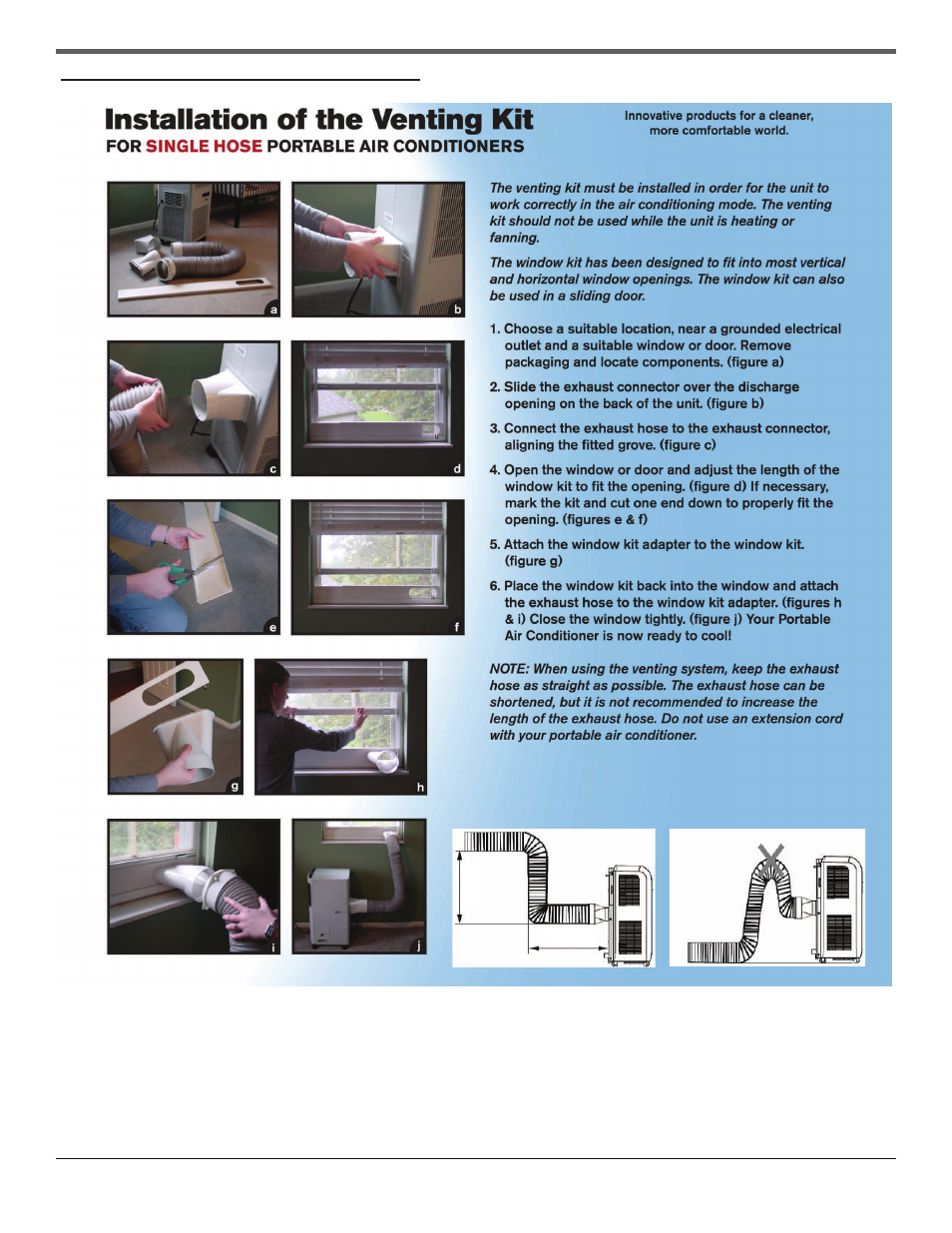 Single hose window kit installation | Soleus Air SG-PAC-08E3 User Manual | Page 7 / 16