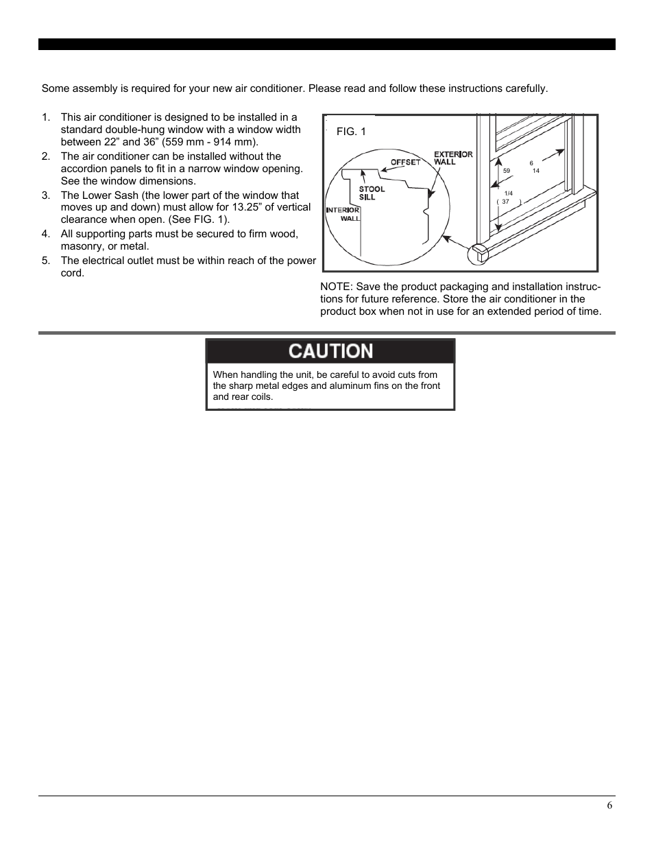 Installation & assembly instructions | Soleus Air Electric Window Air Conditioner GM-WAC-06ESE-C User Manual | Page 7 / 20