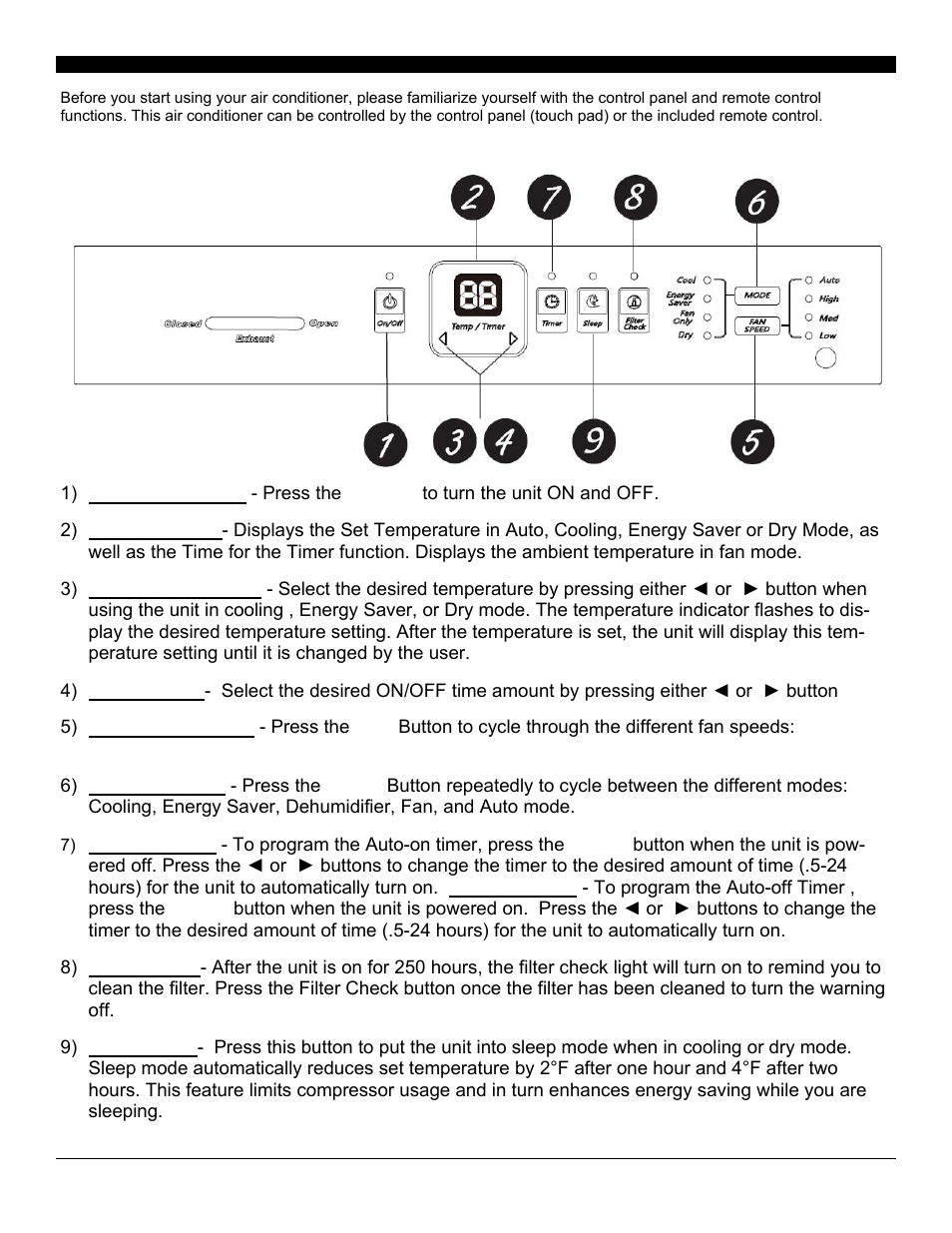 Operating your air conditioner | SoleusAir SG-CAC-10SE User Manual | Page 16 / 23