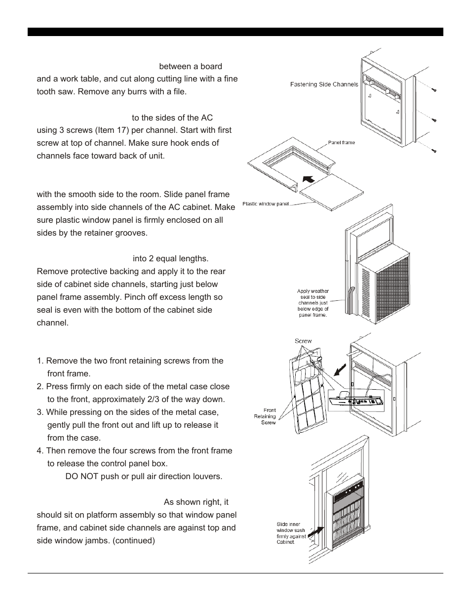 Installation—sliding | SoleusAir SG-CAC-10SE User Manual | Page 9 / 23
