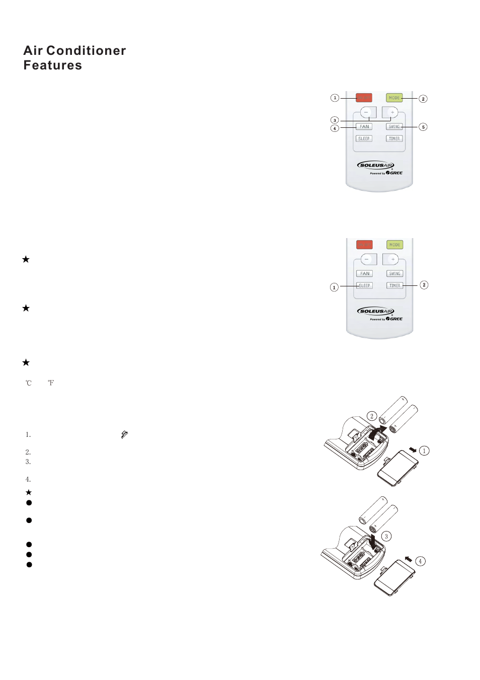 Air conditioner features | Soleus Air SG-TTW-09HC-26 User Manual | Page 11 / 16