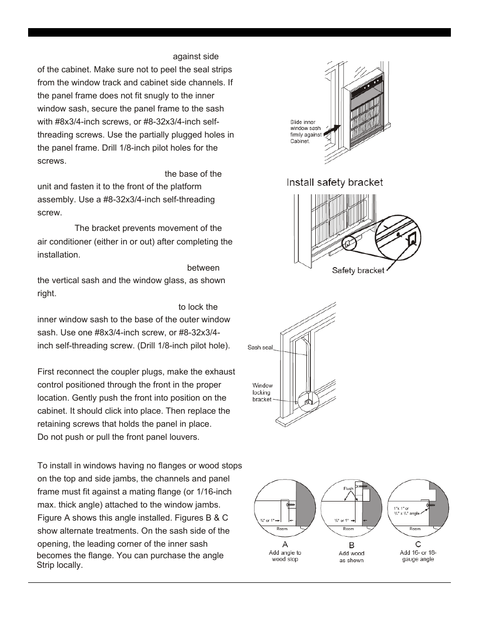 Installation—sliding, Alternate window jamb applications | Soleus Air Electronic Casement Window Air Conditioner GM-CAC-10SE User Manual | Page 10 / 23