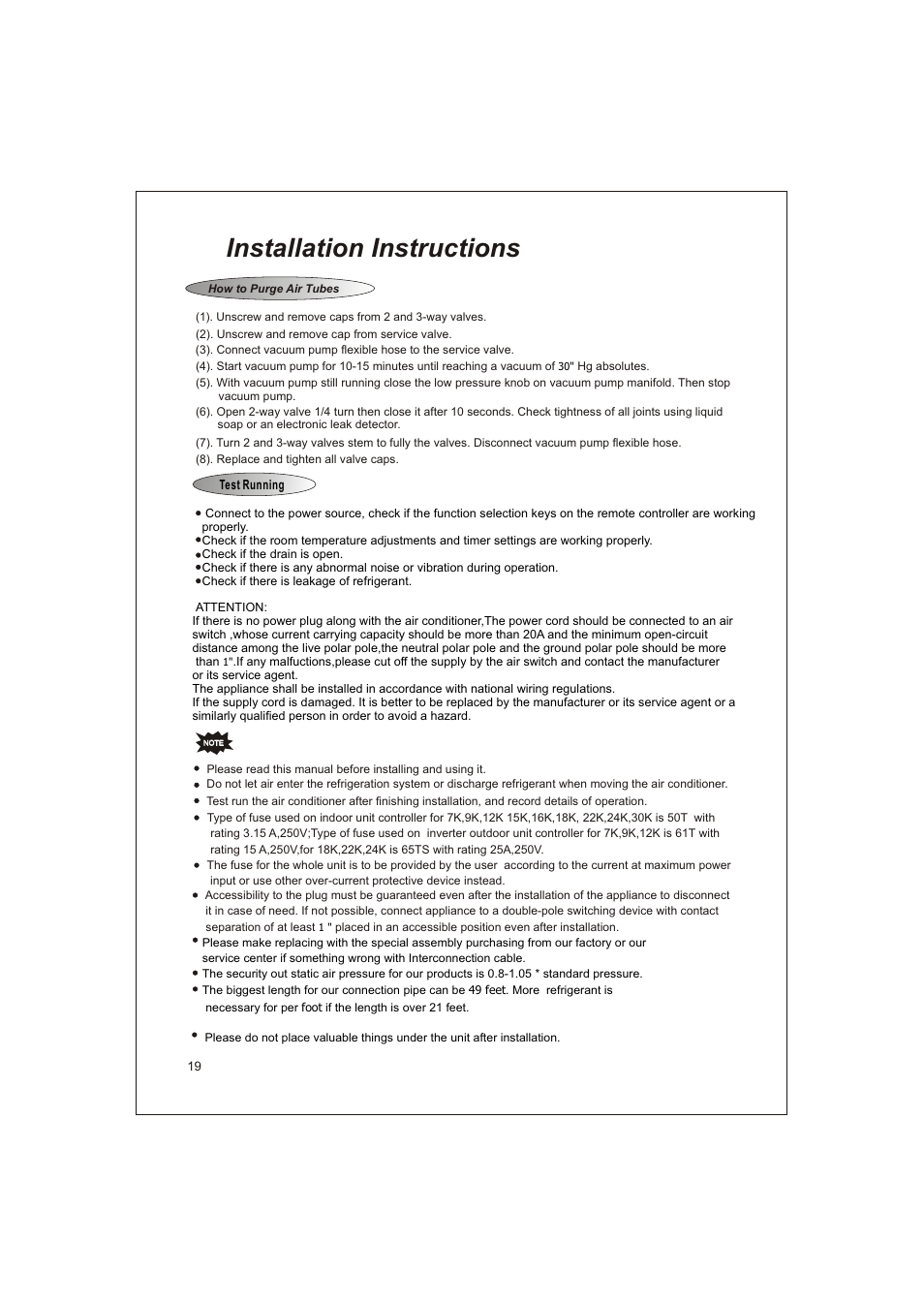 Т³гж 21, Installation instructions | Soleus Air KFTHP-12-ID User Manual | Page 21 / 26
