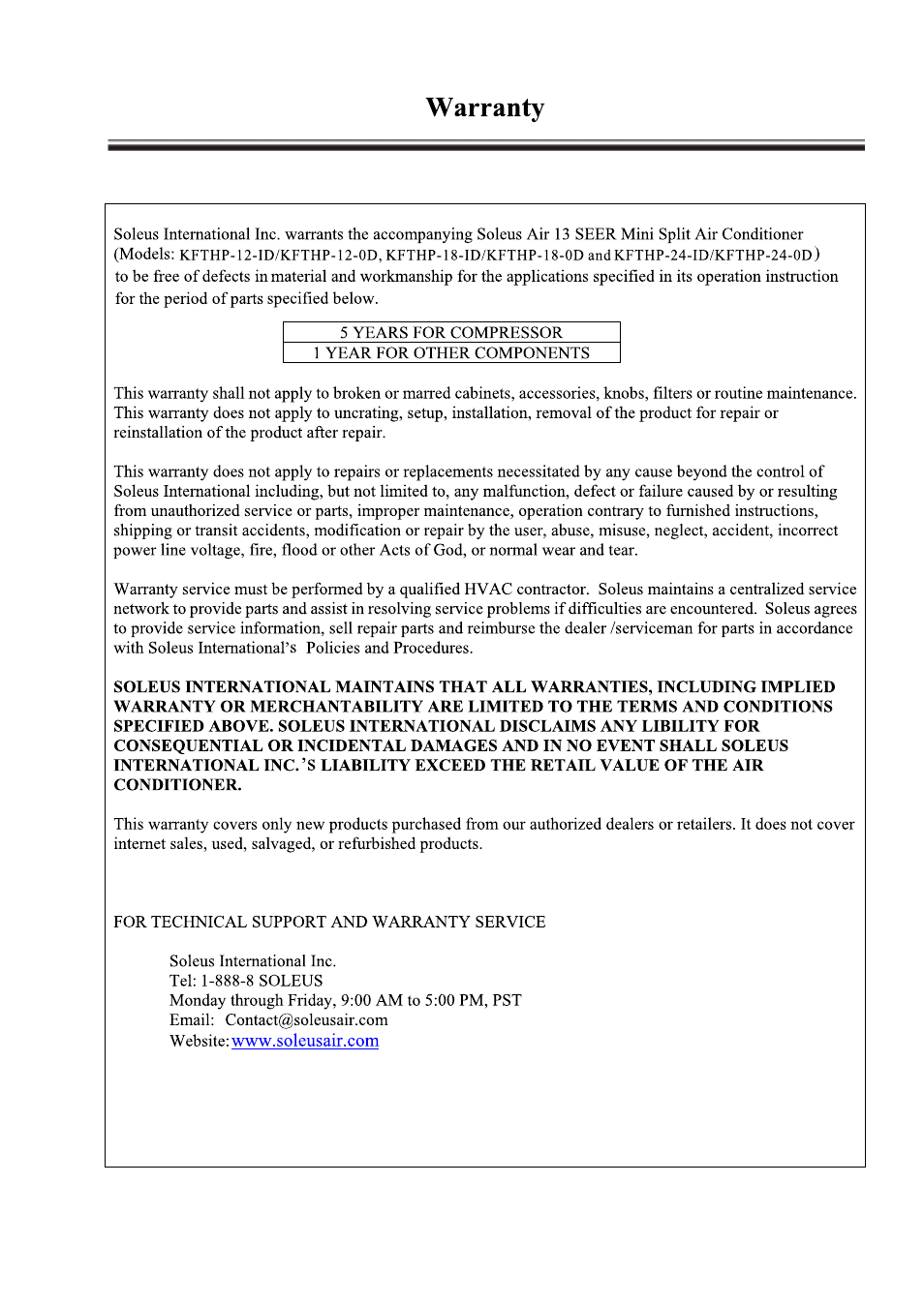 Т³гж 26 | Soleus Air KFTHP-12-ID User Manual | Page 26 / 26
