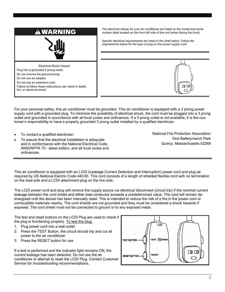 Electrical requirements | SoleusAir SG-WAC-15ESE User Manual | Page 4 / 20