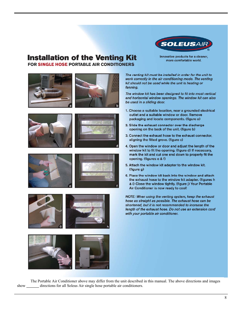 Window kit installation (cont’d) | Soleus Air PH3-10R User Manual | Page 8 / 16