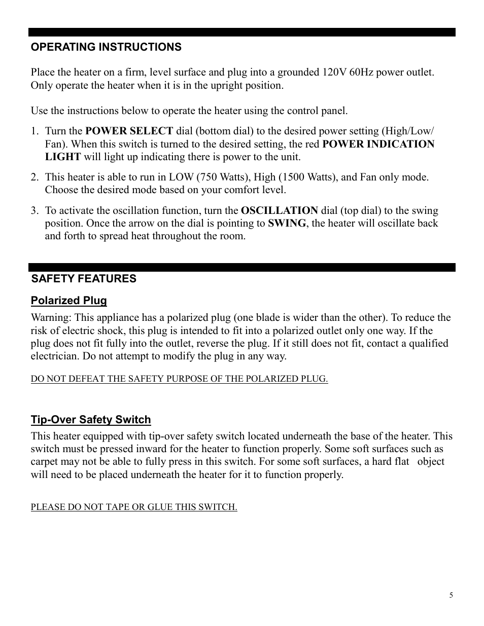 Soleus Air HC7-15-01 User Manual | Page 5 / 7