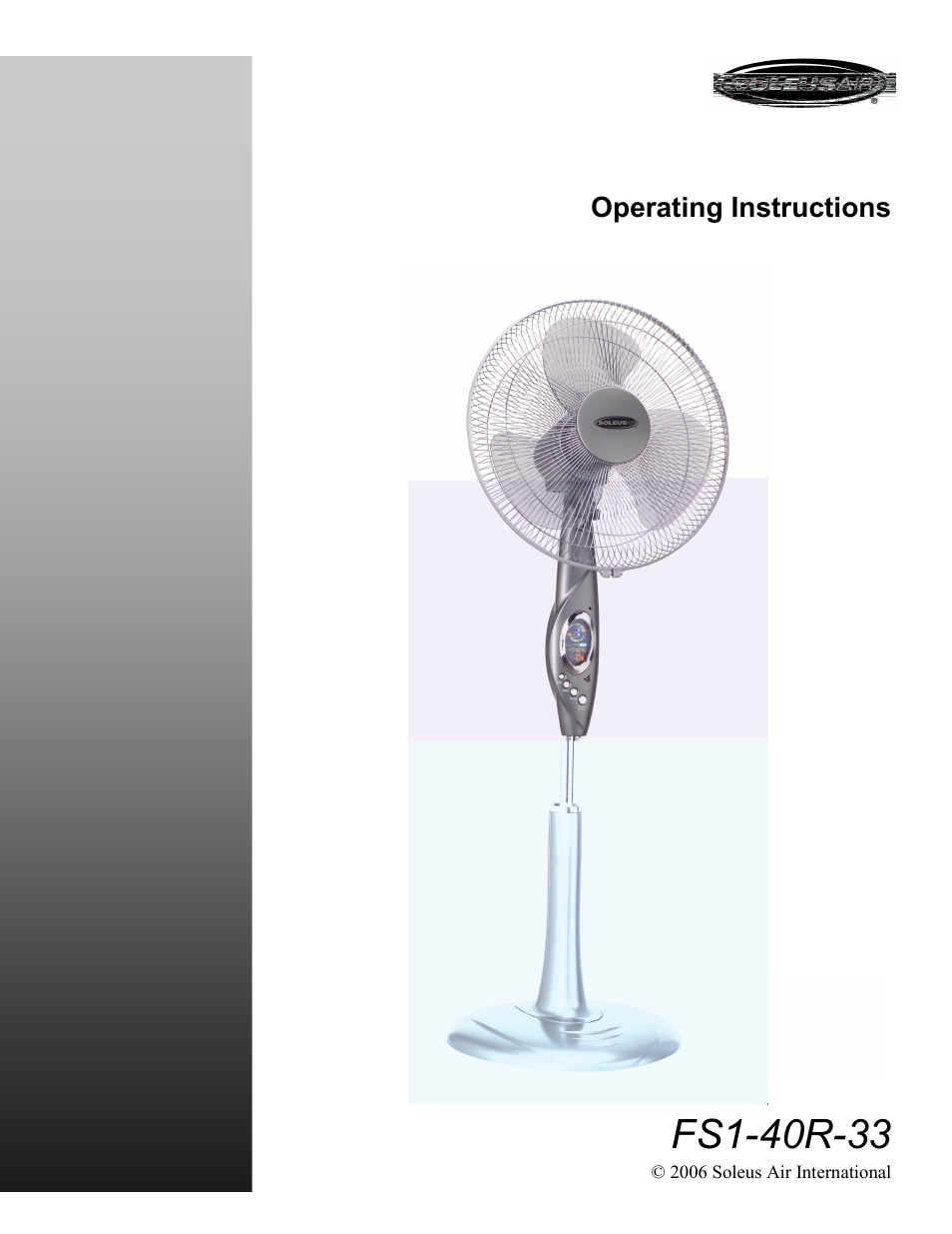 Soleus Air FS1-40R-33 User Manual | 8 pages