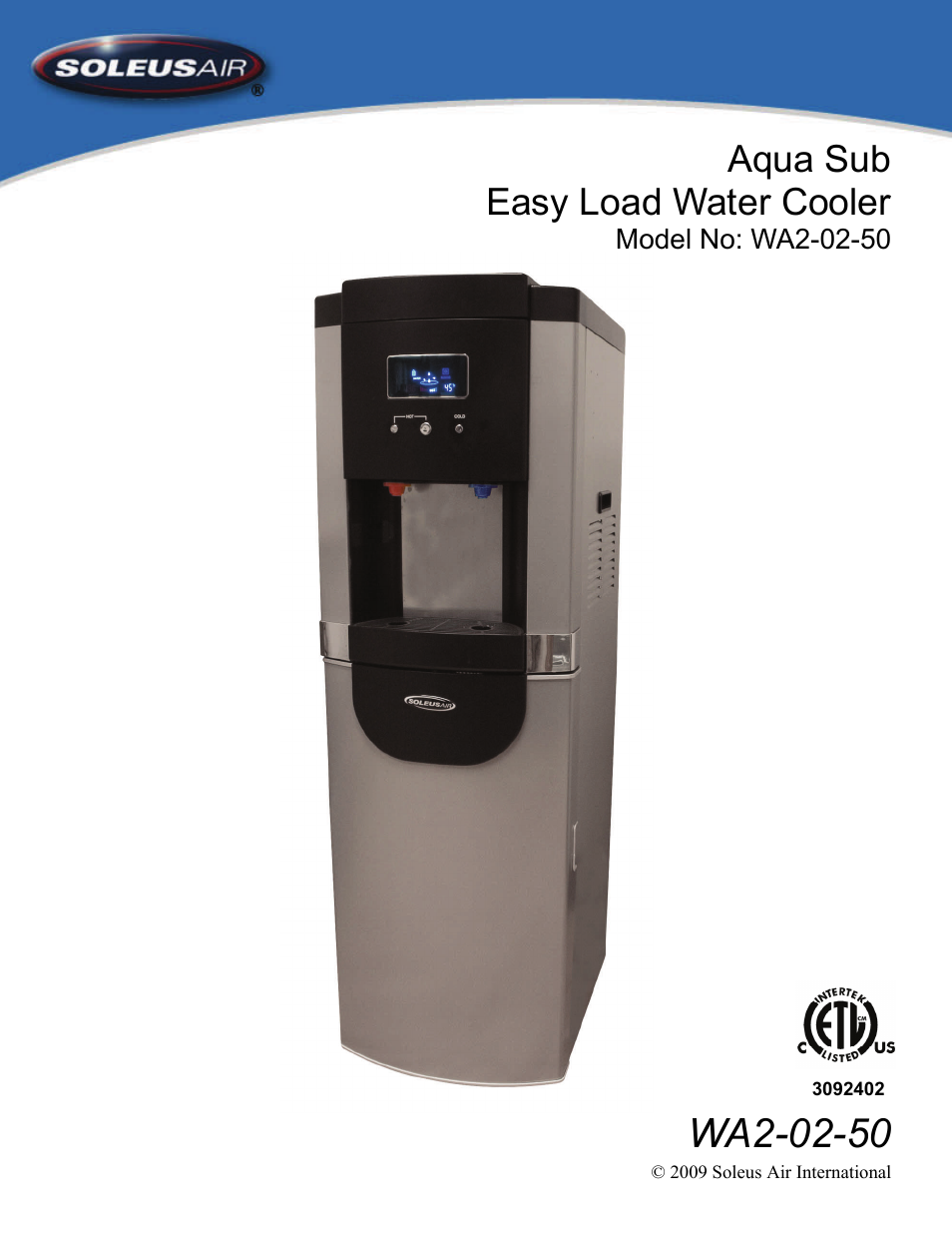 Soleus Air AQUA SUB WA2-02-50 User Manual | 10 pages