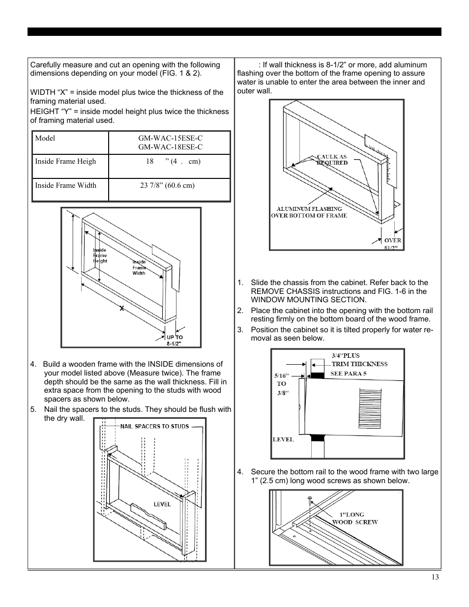 Assembly & installation - thru-the-wall (cont.) | Soleus Air Powered by Gree Electronic Window A/C GM-WAC-15ESE-C User Manual | Page 14 / 24