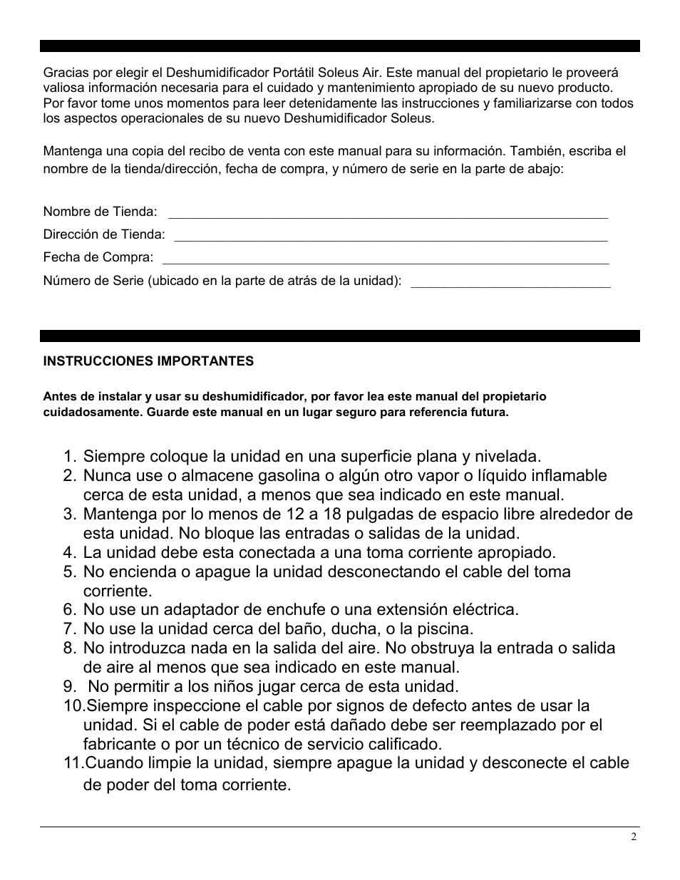 SoleusAir SG-DEH-70-1A User Manual | Page 10 / 16