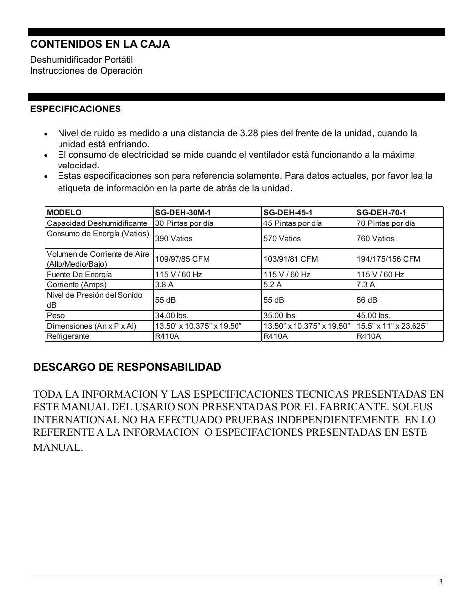 SoleusAir SG-DEH-70-1A User Manual | Page 11 / 16