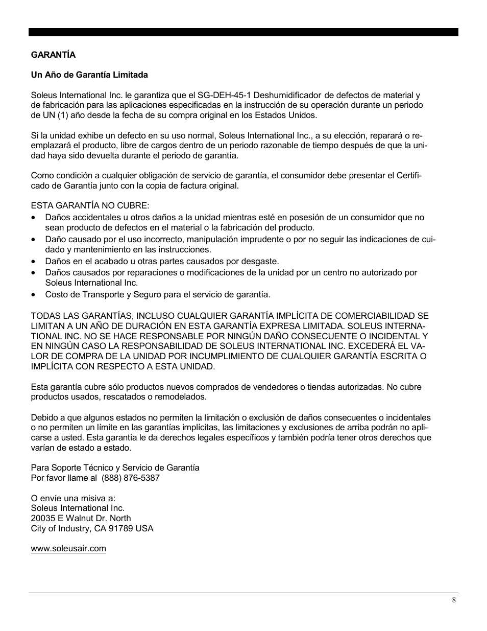 SoleusAir SG-DEH-70-1A User Manual | Page 16 / 16