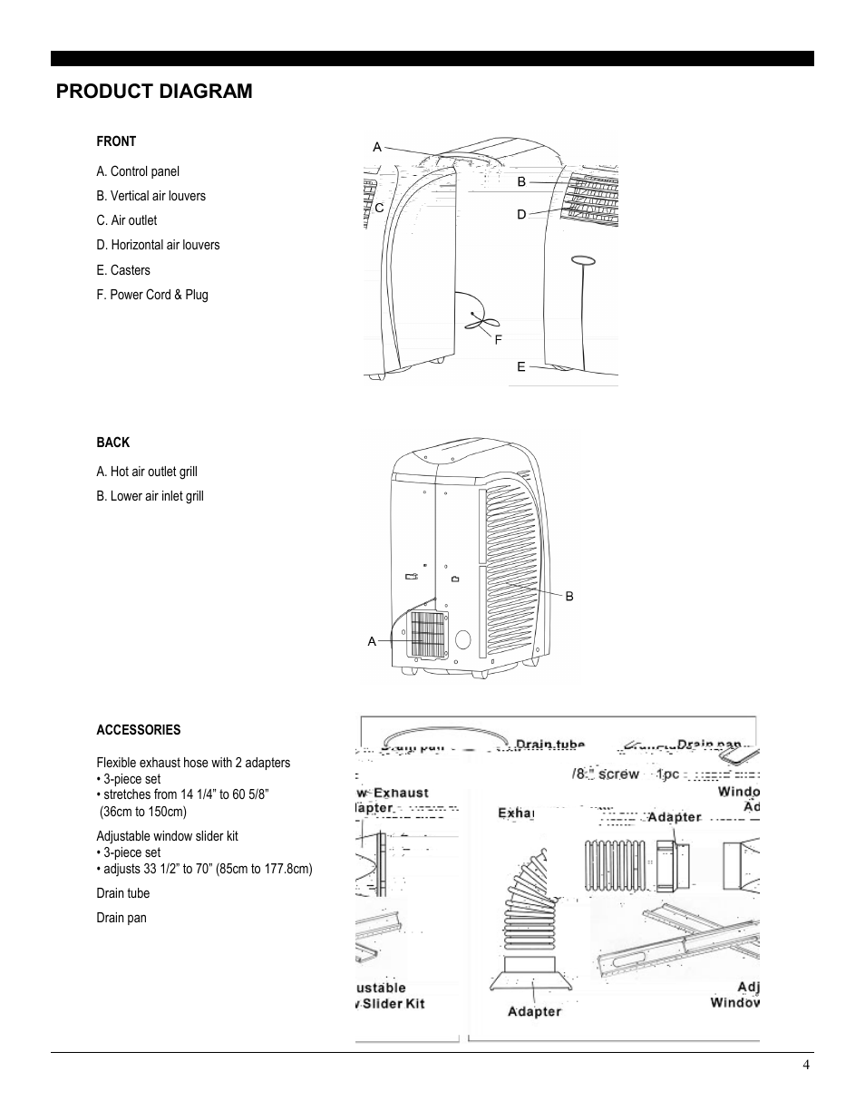 Product diagram | Soleus Air PH3-10R-03 User Manual | Page 4 / 16