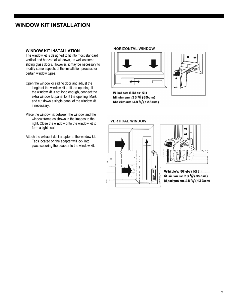 Window kit installation | Soleus Air PH3-10R-03 User Manual | Page 7 / 16