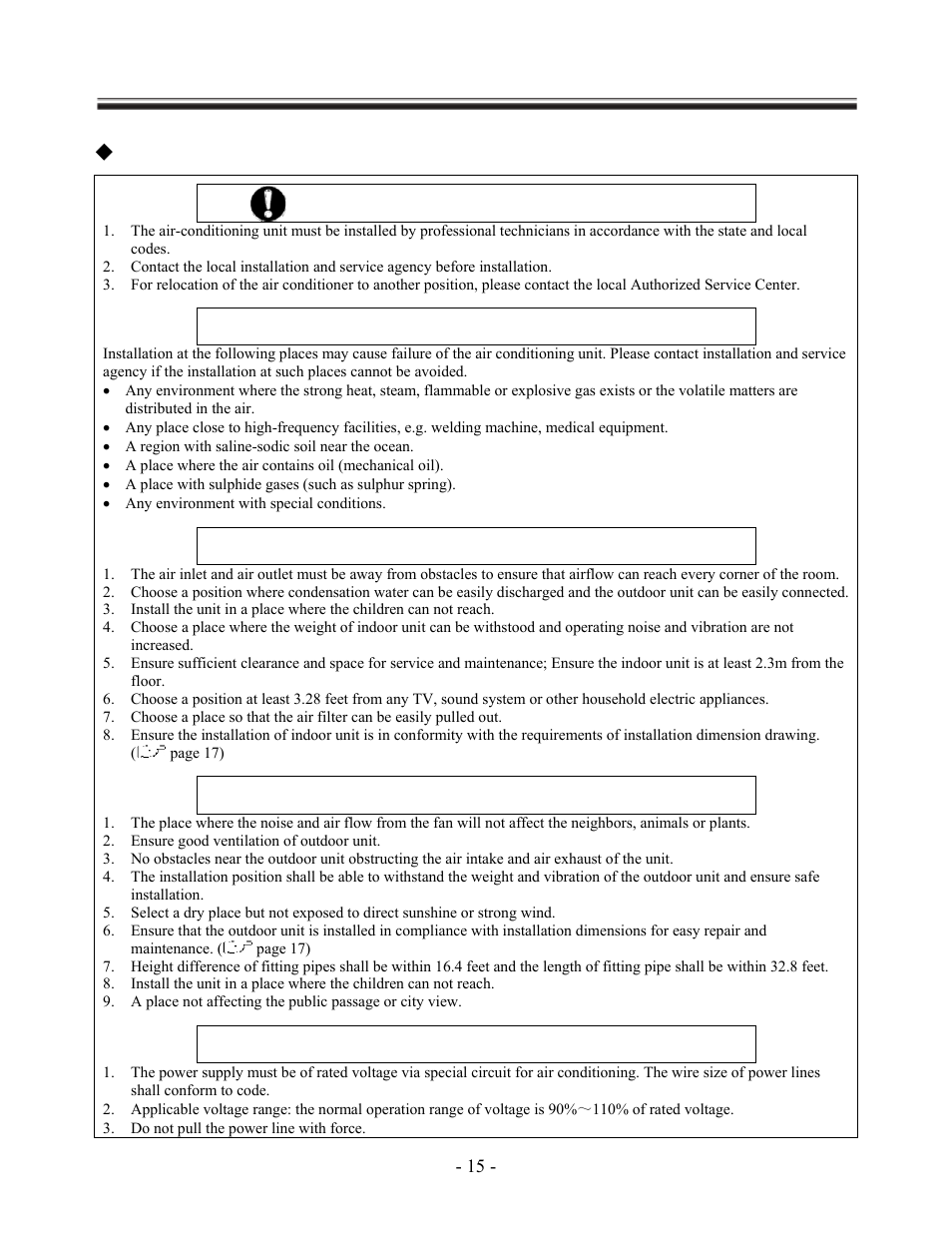 Installation services, Precautions on installation, Important caution | Basic requirements for installation position, Indoor unit selection of installation position, Outdoor unit selection of installation position, Electrical safety requirements | Soleus Air KFHHP-18-ID User Manual | Page 17 / 26