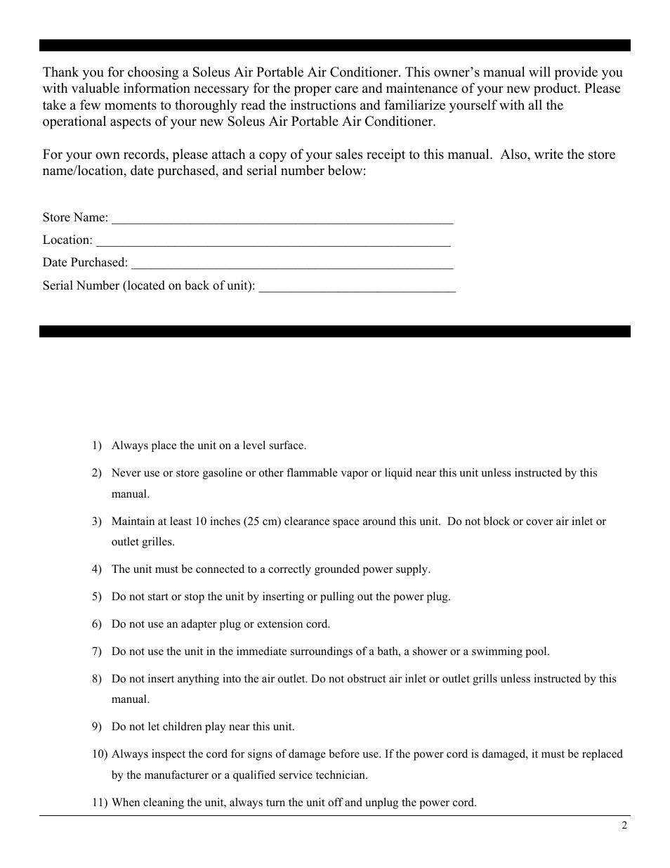 Soleus Air PA1-14R-32 User Manual | Page 2 / 18