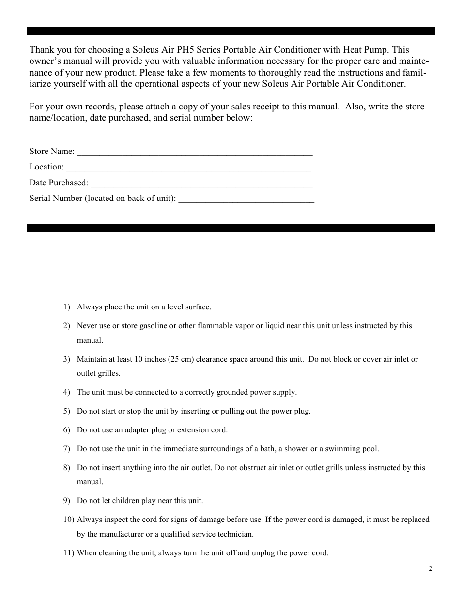 SoleusAir PH5-13R-35S User Manual | Page 2 / 16