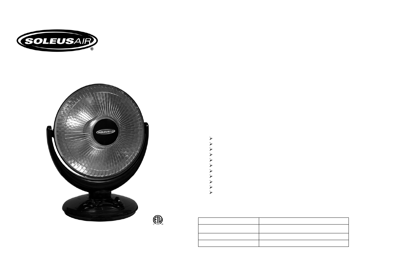 Soleus Air MS-09 User Manual | 4 pages