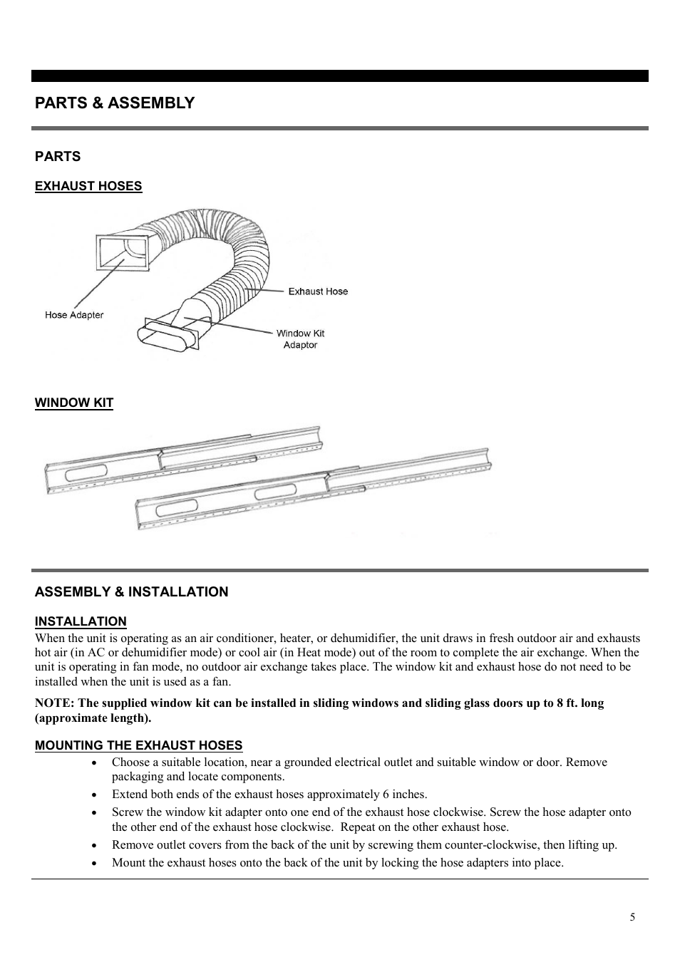 Parts & assembly | Soleus Air PH4-12R-01 User Manual | Page 5 / 16