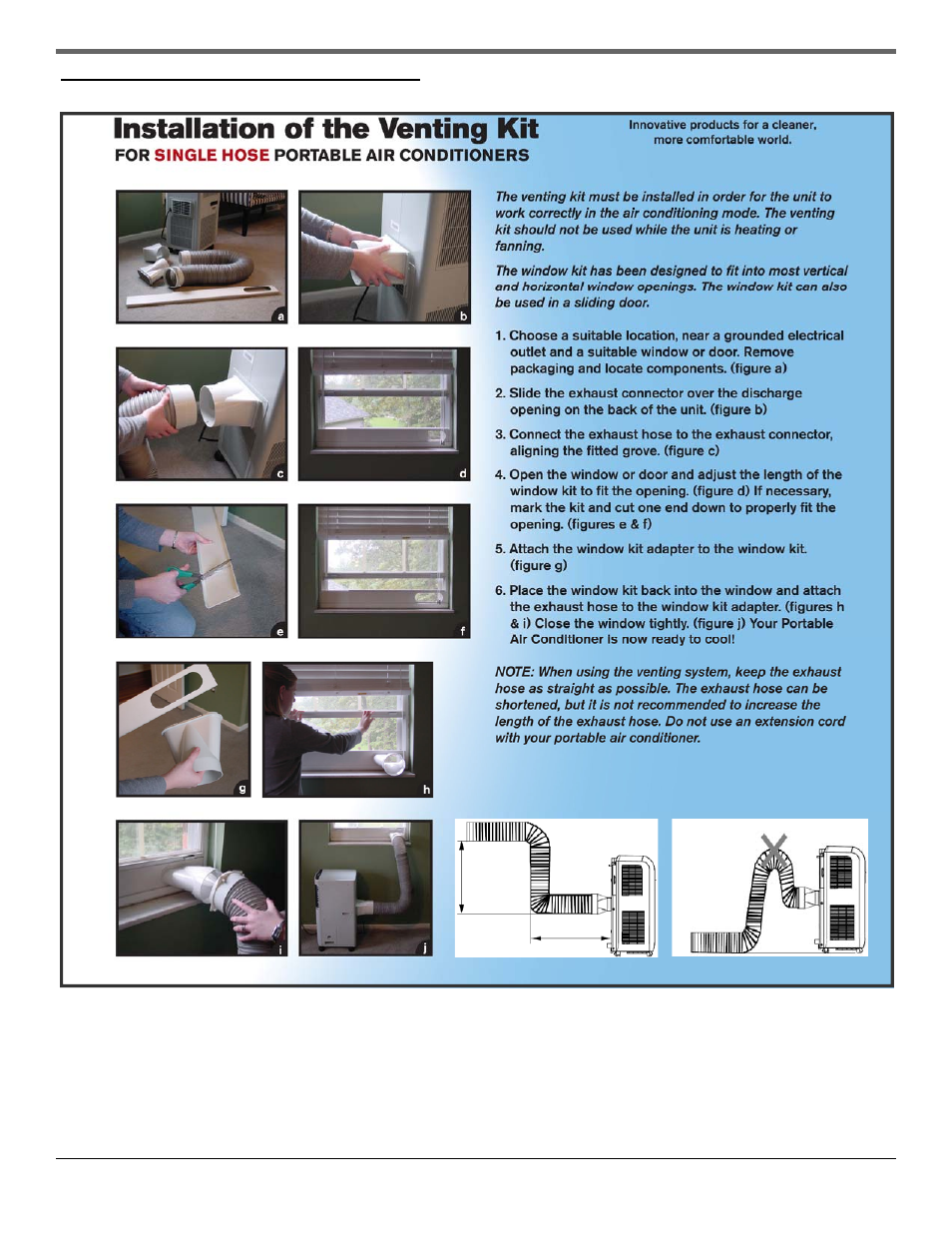 Single hose window kit installation | Soleus Air 10 User Manual | Page 7 / 15