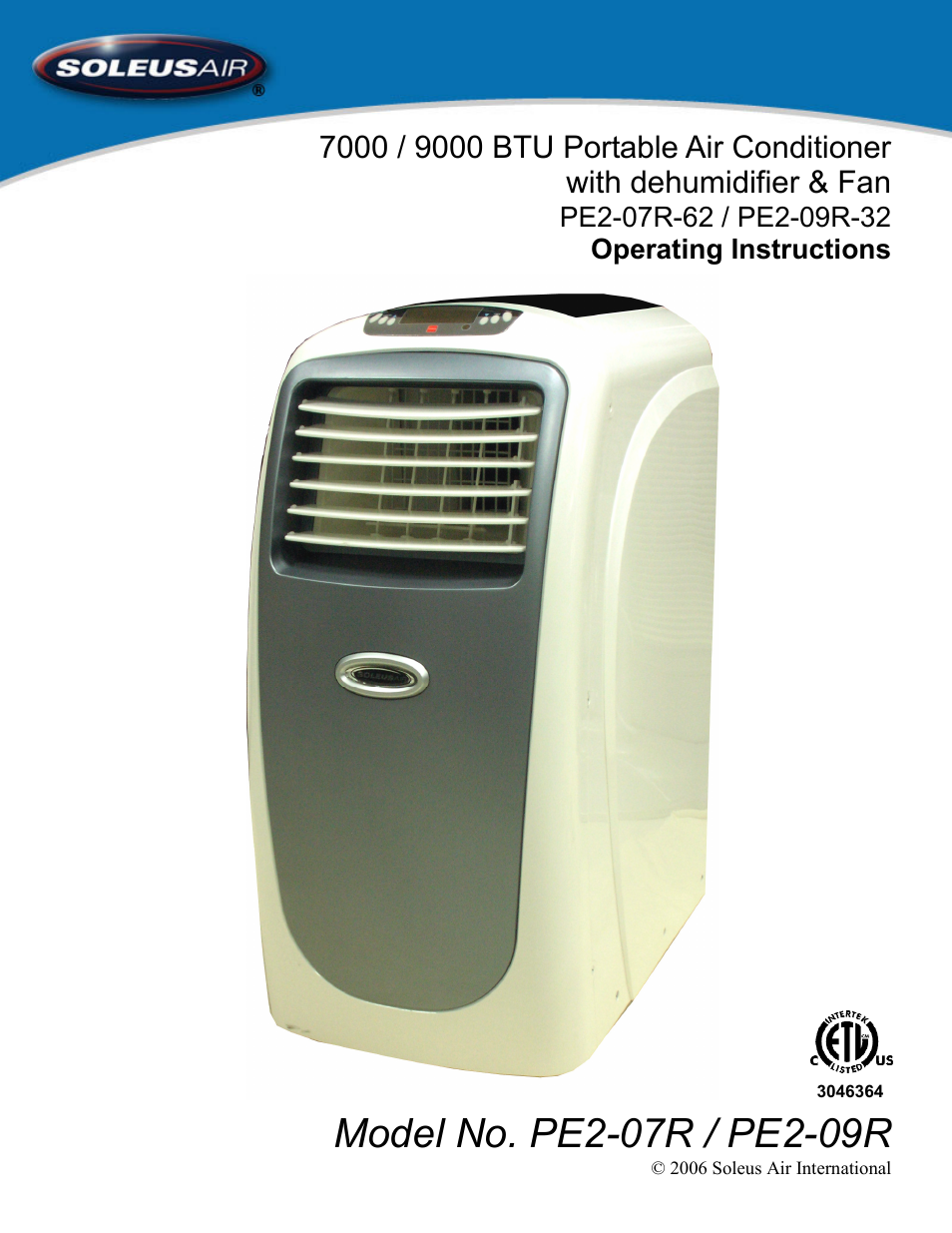 Soleus Air PE2-07R-62 User Manual | 16 pages