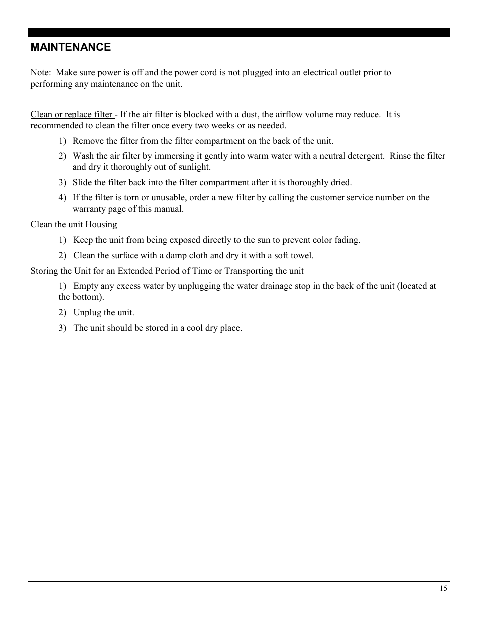 Soleus Air PE2-07R-62 User Manual | Page 15 / 16