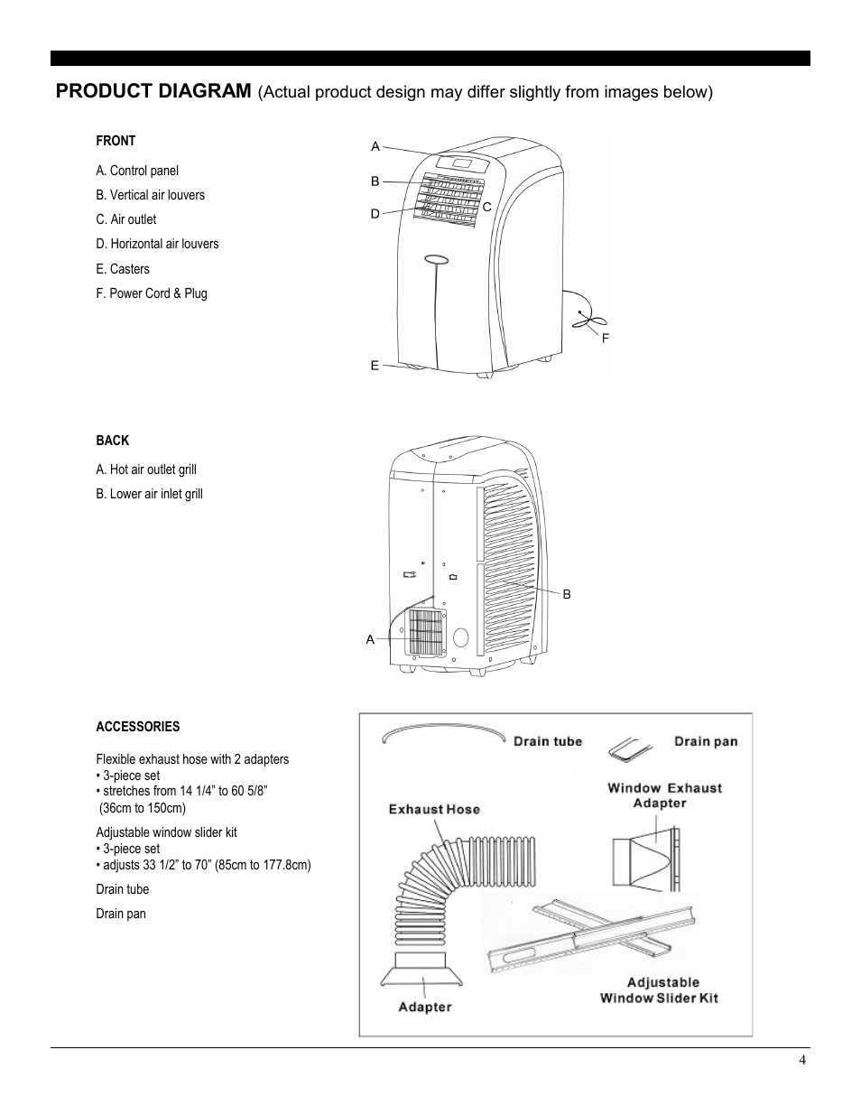 Product diagram | Soleus Air PE2-07R-62 User Manual | Page 4 / 16