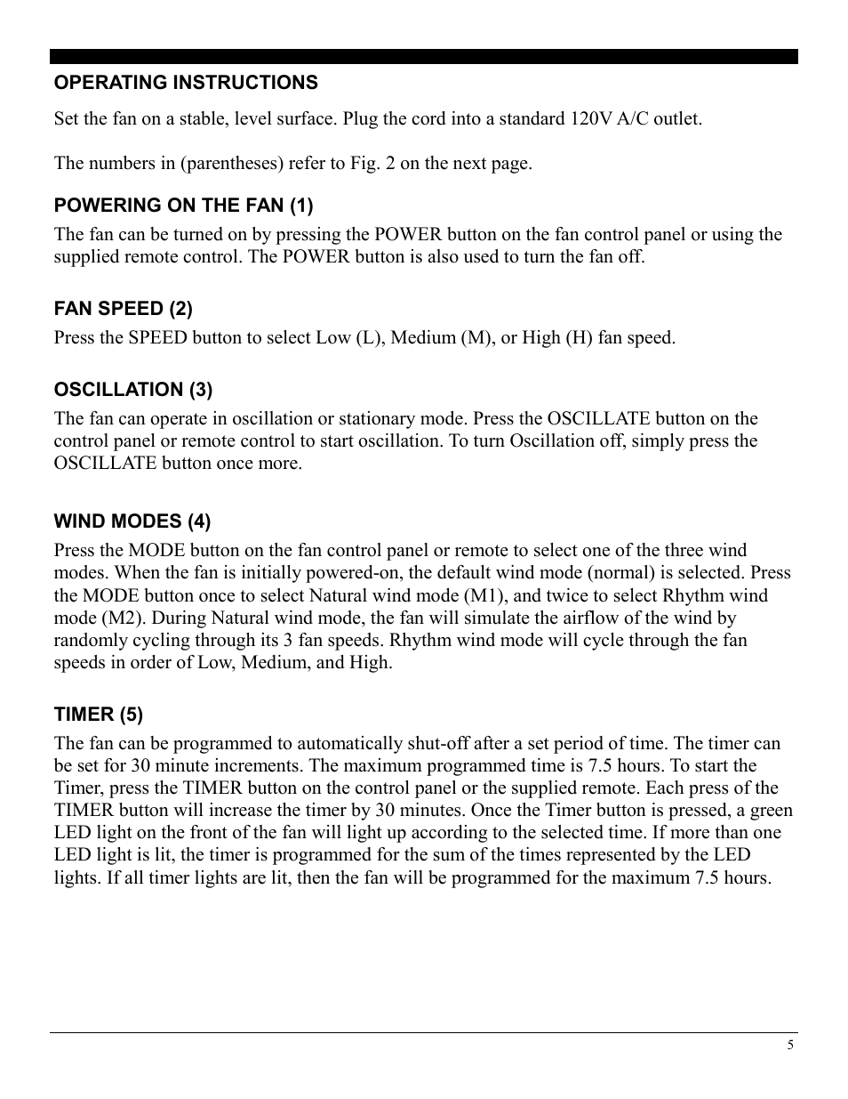 Soleus Air FC1-42R-21 User Manual | Page 5 / 8