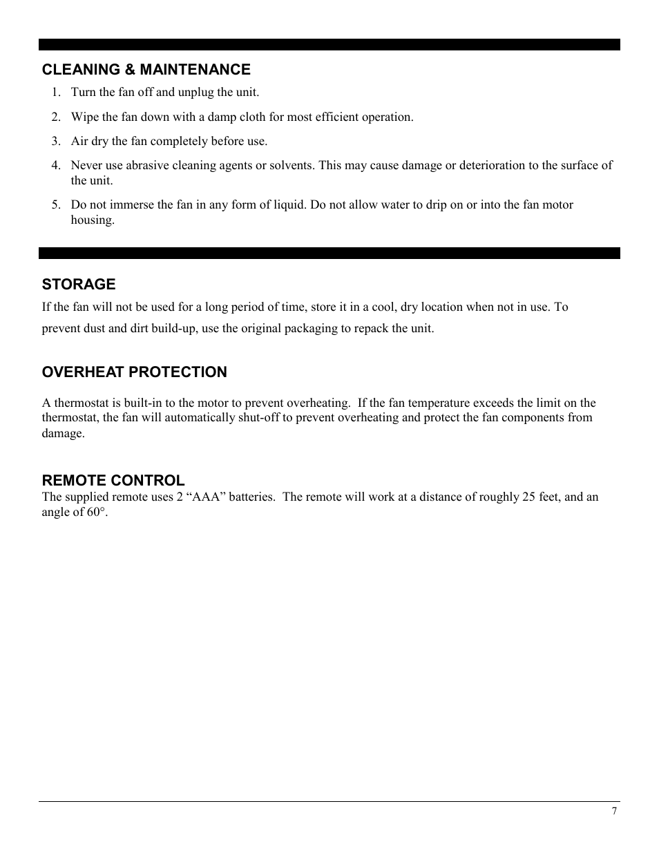 Soleus Air FC1-42R-21 User Manual | Page 7 / 8