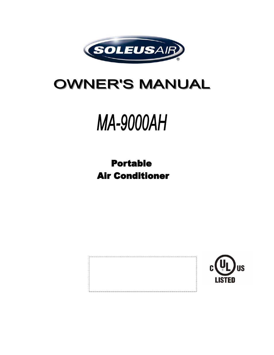 Soleus Air MA-9000AH User Manual | 19 pages