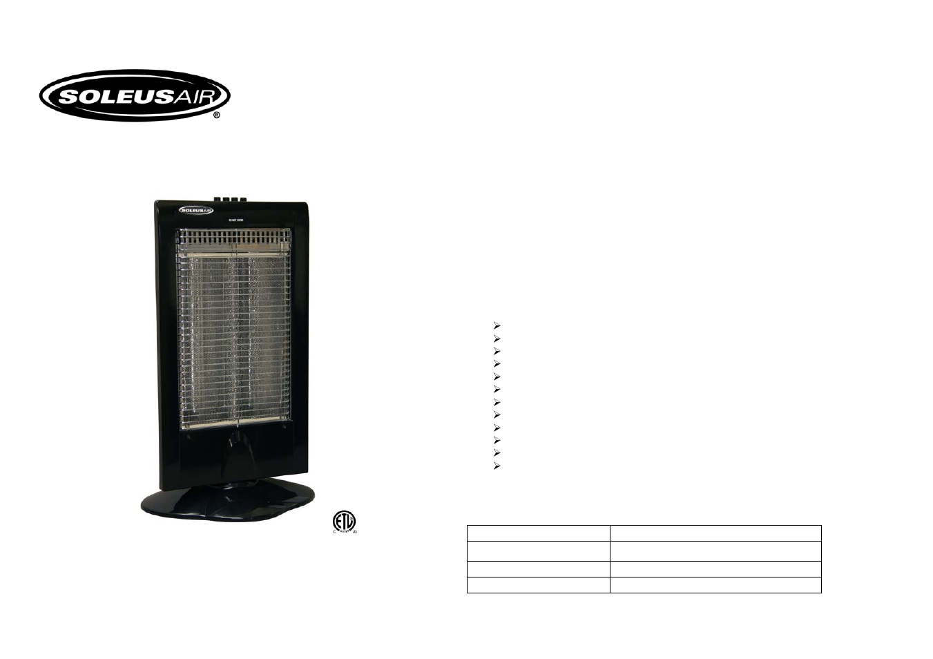Soleus Air MS-11 User Manual | 4 pages